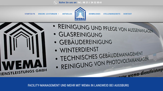 Webdesign Augsburg für Facility Management Gebäuderenigung